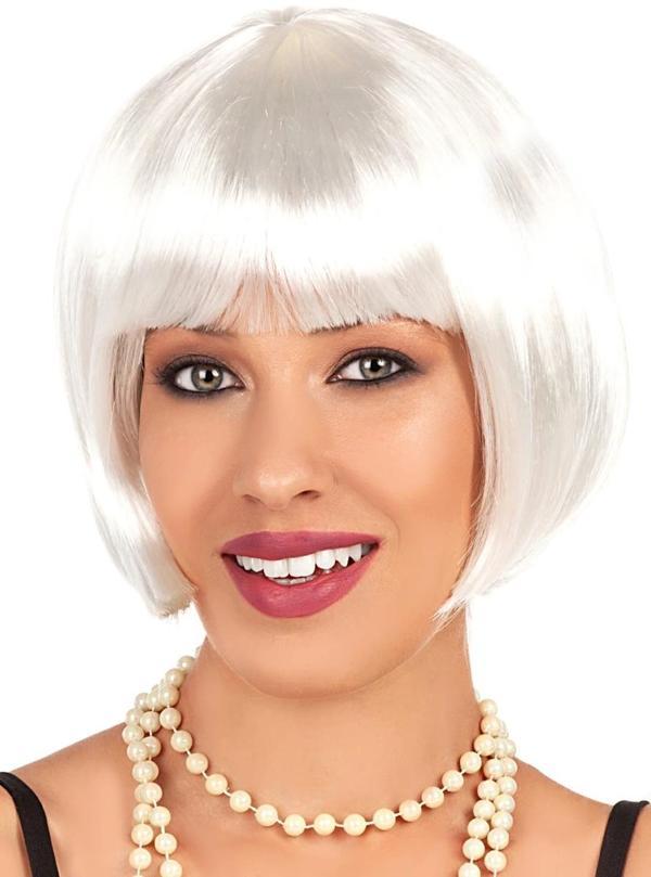 Beyaz Renk Parti Peruğu Kısa Küt Saç - Image 1