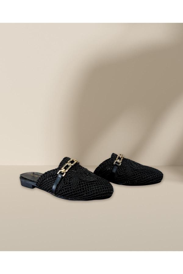 Merry Pace Termo Taban Yazlık Örgü Terlik - Image 1