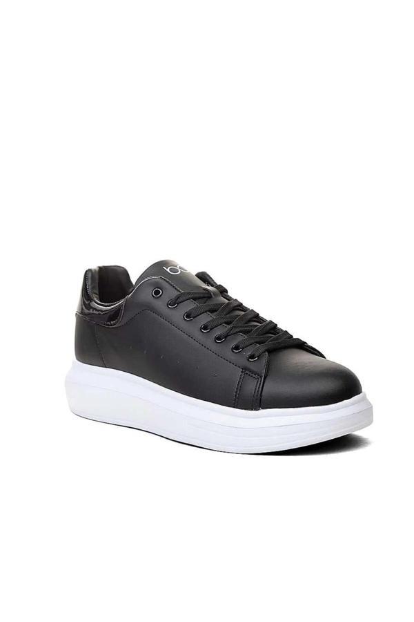 Waykon Shoes Best Of B 150 Erkek Spor Ayakkabı Suni Cilt Deri Siyah Beyaz Sneaker - Image 1