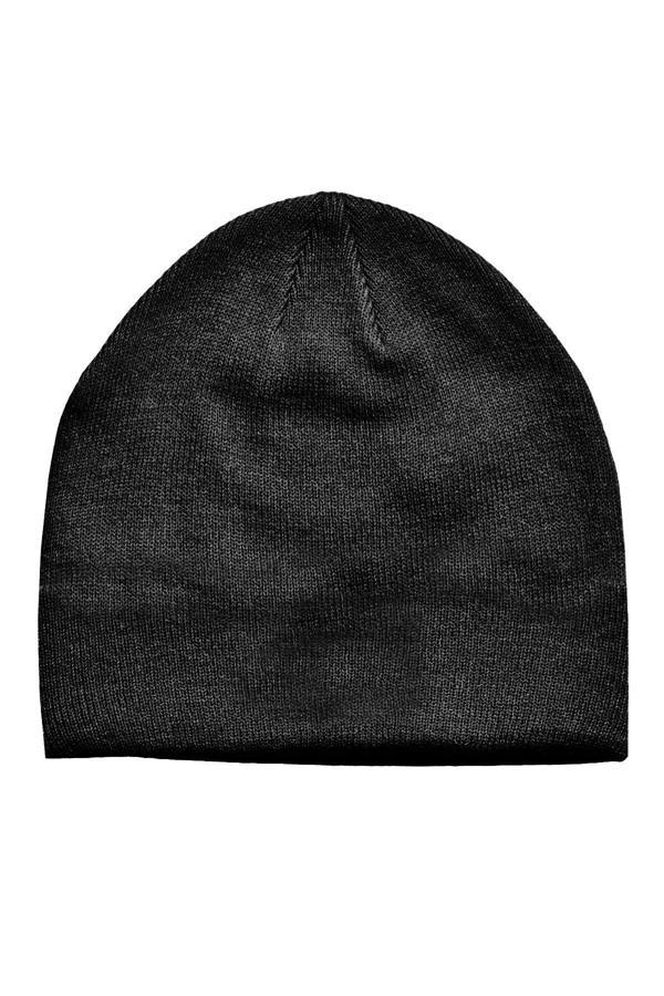 Çift Taraflı Doubleface Kumaş Unisex Bere--siyah-- - Image 1
