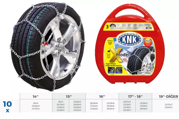 KAR ZİNCİRİ TAKMATİK ÇAPRAZ 14-15-16-17 JANT ZİNCİR EBATLARI İÇİN RESİME BAKINIZ - Image 1