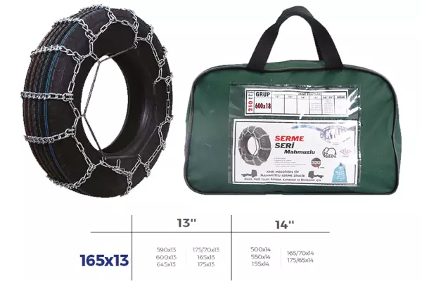 KAR ZİNCİRİ BİNEK VE HAFİF TİC.ARAÇ SERME 13-14 JANT 590X13 ZİNCİR EBATLARI İÇİN RESİME BAKINIZ - Image 1