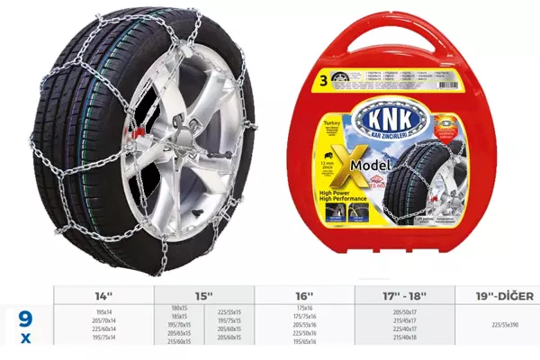 KAR ZİNCİRİ TAKMATİK ÇAPRAZ 14-15-16-17 JANT ZİNCİR EBATLARI İÇİN RESİME BAKINIZ - Image 1