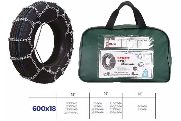 KAR ZİNCİRİ MİNİBÜS VE KAMYONET SERME 20510751016 TIRNAKLI ZİNCİR EBATLARI İÇİN RESİME BAKINIZ - Image 1