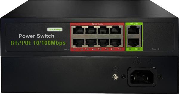 Uranium Poe-8002-96w 8 Port 10/100 + 2 Port 10/100 Rj45 Uplink 96w Poe Switch - Image 1