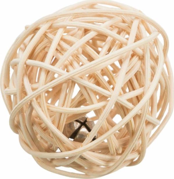 Trixie Kedi Oyuncağı Rattan Zilli Örme Top 4cm - Image 1