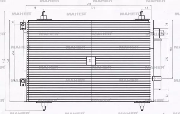 RADYATÖR KLİMA 307 / 308 / 3008 / 5008 / PARTNER TEPEE / RCZ / C4 / C4 PICASSO / BERLINGO 1.4-1.6 165 1.6HDI 2004 DS 5 EP6CDT (AT/MT) KURUTUCU İLE BRAZING (525103611016) 6455CX - Image 1