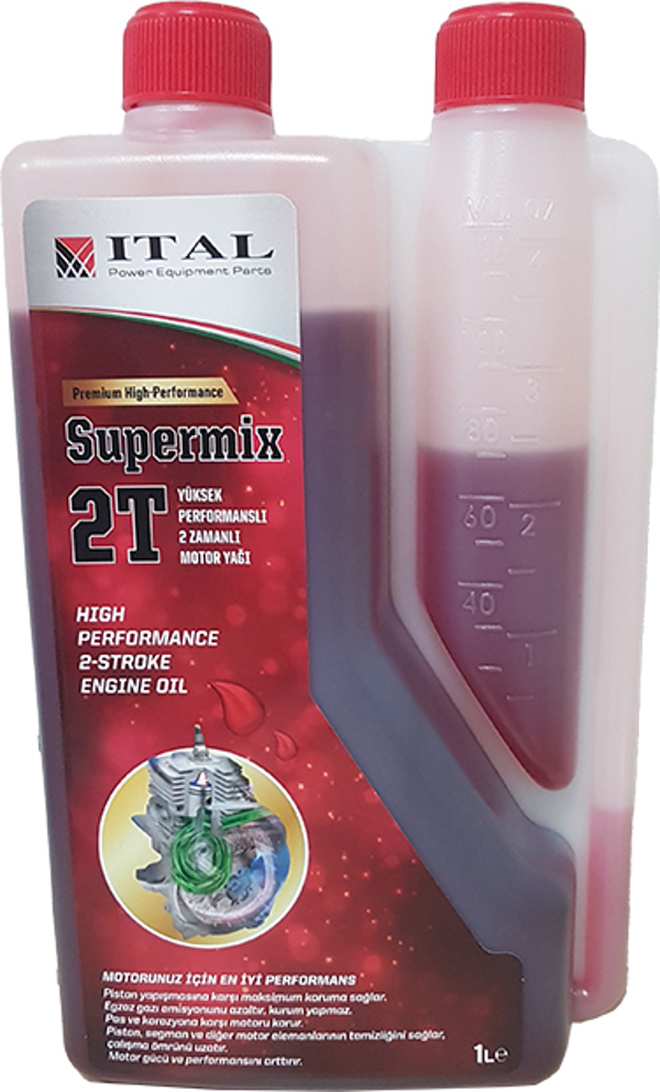 İtal Motor Yağı Süpermix 2 Zamanlı 1 Litre Ölçekli - Image 1