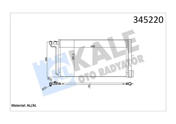 KLIMA RADYATORU KONDANSER FOCUS 3 1.6TI 165 2011C MAX GRAND C MAX 1.6TI 165 1BENZINLI UZUNLUK : 698MM. GENİŞLİK: 387MM 2010808 F1F119710CA F1F119710EA - Image 1
