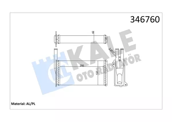 KALORİFER RADYATÖRÜ SIERRA AC KLİMASIZ 249X134X42 85GG18B539CD 7232897 1630103 - Image 1