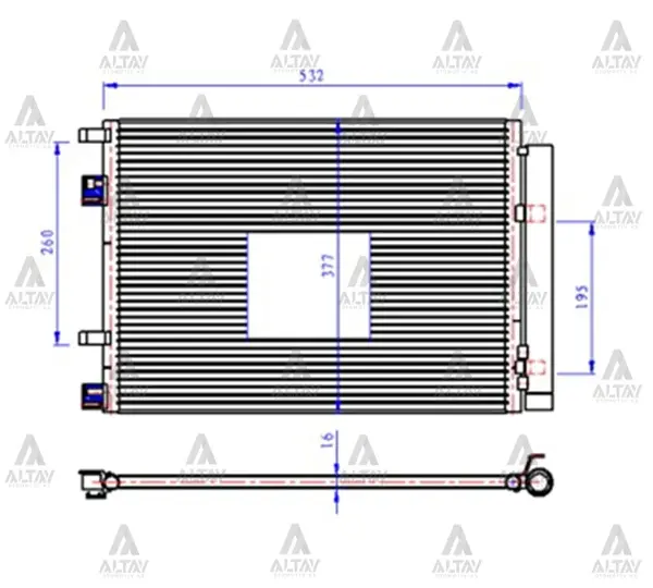 RADYATÖR KLİMA ACCENT 2011-2018 BLUE / RIO 2012 DİZEL BRAZING 97606 1R300 - Image 1