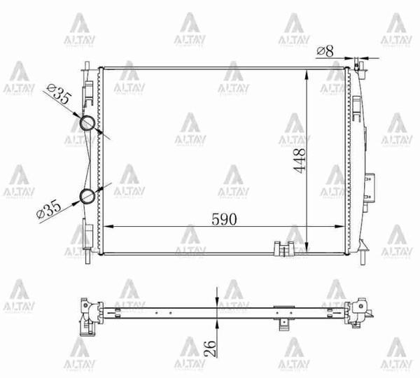 RADYATÖR SU QASHQAI 2007-2013 / QASHQAI+2 1.6 - 2.0 BENZİNLİ 26MM M-T BRAZING 21400 JD000 - Image 1