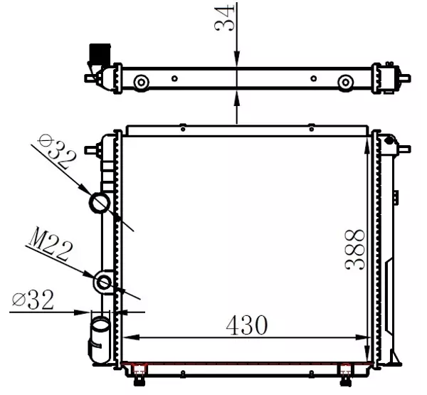 RADYATÖR R19 ALIZE 1.6 ENJ. 1988 MEK. 430X388X34 MT 7702253648 7702247653 - Image 1