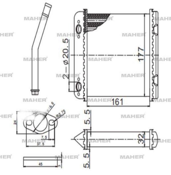 RADYATÖR KALORİFER VECTRA A 1988-1995 / ASTRA F 1991-1998 / ASTRA F CLASSIC 1998-2002 DELPHI TİPİ MEKANİK 1806116 1843106 - Image 1