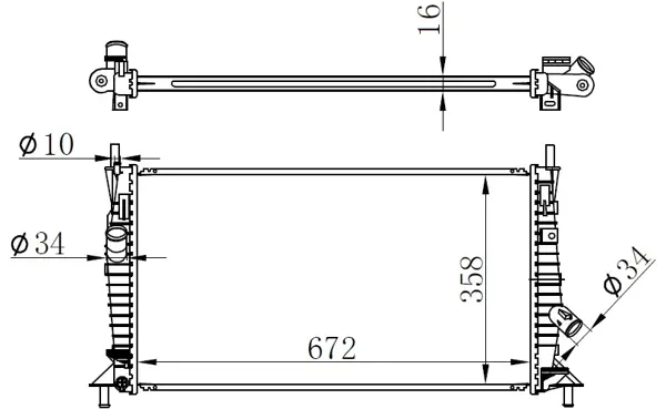 RADYATÖR BRAZİNG FOCUS 2 2004-2012 CMAX 1.6Tİ 1.8 2.0 2005-2007-10 VOLVO S40 1.6 1.8 2.0 C30 C70 550 3M5H8005RK 8603621 30665934 - Image 1
