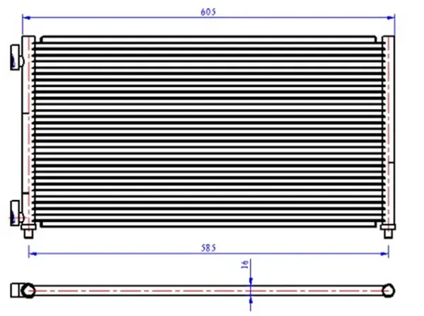 KLİMA RADYATÖRÜ KONDENSER FIAT DOBLO 2001IDEA 2004PUNTO 2003 LANCIA YPSILON 2006-2011 1.2 1.3JTD 1.4 1.9JTD 46820833 51732993 51802116 51804991 - Image 1
