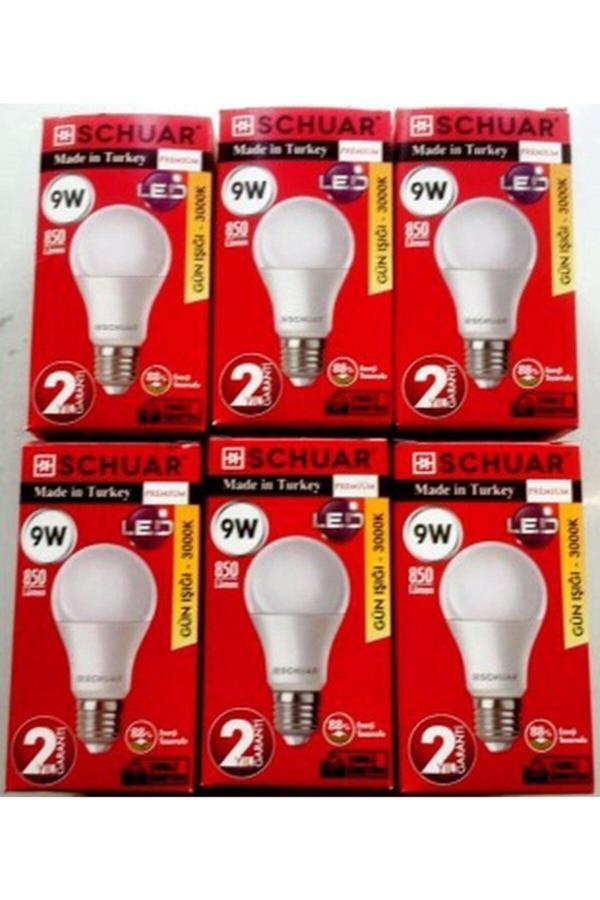 Schuar Led Ampul 9 W beyaz 3000 K 6 Adet - Image 1
