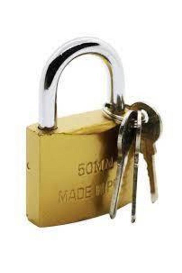 Homatrade  6 Adet Tudor Asma Kilit Sarı Kısa 50Mm Bx6| Yılbaşı - Image 1