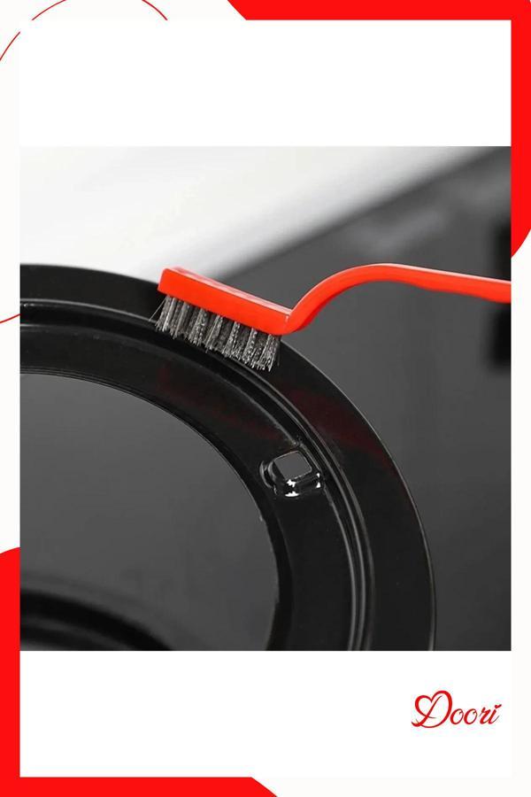 Real 3 Adet Ocak Fırın Mangal Izgara Airfryer Temizliği Tel Pas Sökme Fırçası 3Lü Yağ Temizleme Fırçası - Image 1