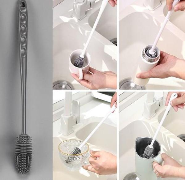 Uzun Saplı Silikon Biberon ve Kavanoz Yıkama Fırçası (5060) - Image 1