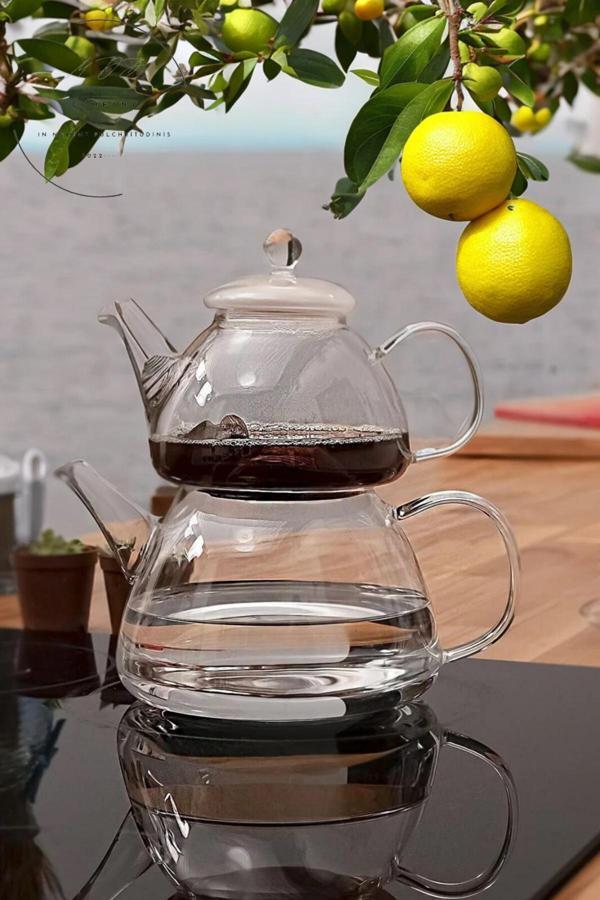 Mutfaksultani Isıya Dayanıklı Borosilikat Lüks Cam Çaydanlık Demlik Set - Image 1