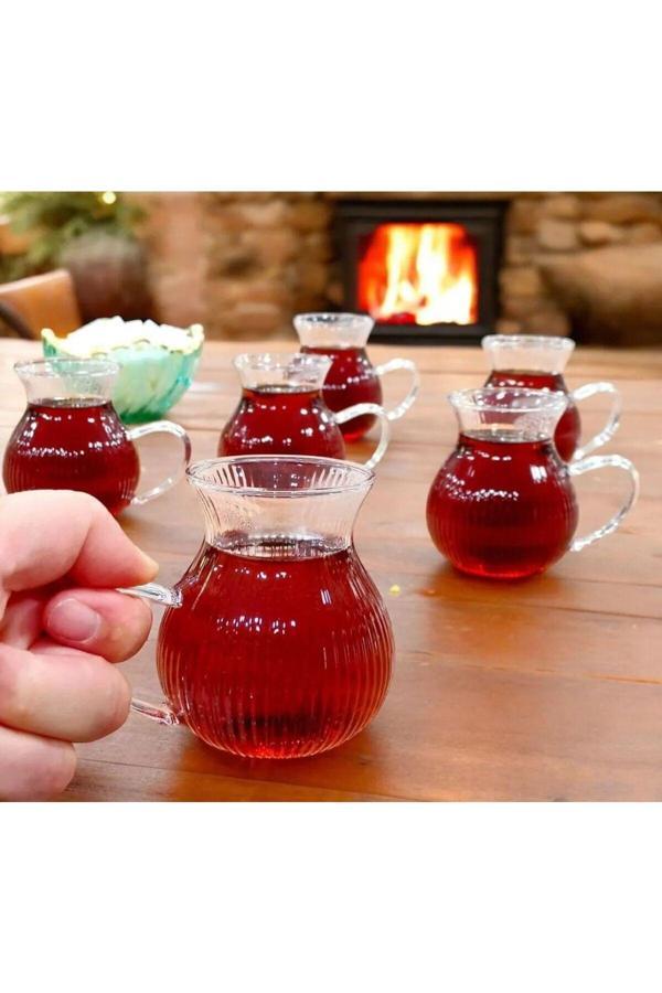Mutfaksultani 6 Adet Keyfi Ala Borosilikat 6'Lı Çay Bardağı - Image 1