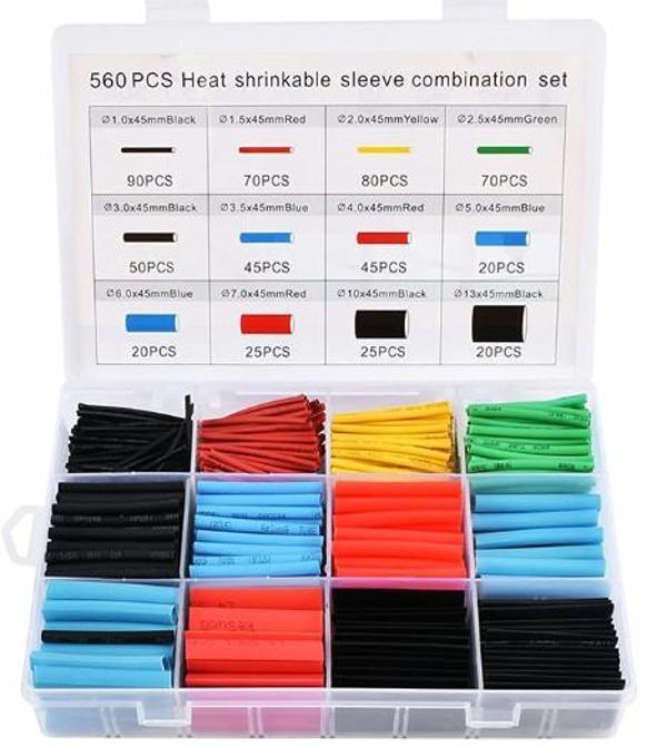 560 Parça Set Isıyla Daralan Makaron Kablo Koruyucu Kılıf (5060) - Image 1