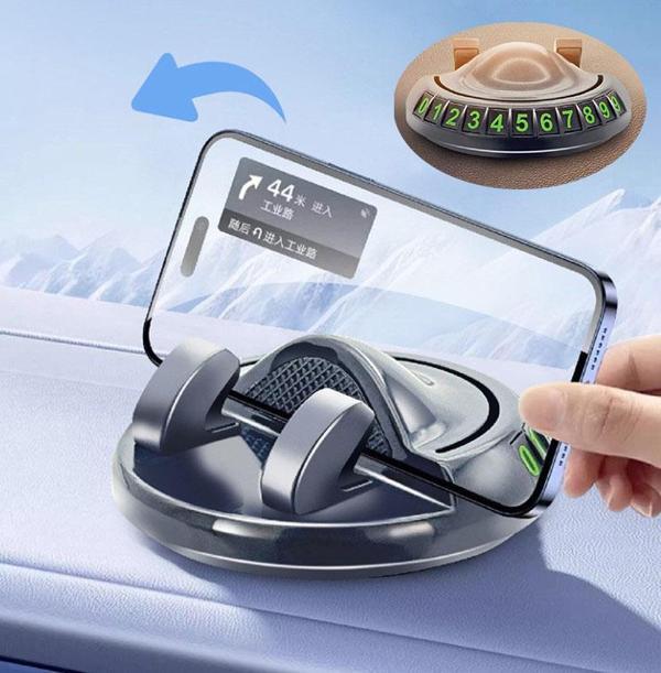 360° Dönebilen Yapışkanlı Numaratörlü Araç Telefon Tutucu (5060) - Image 1