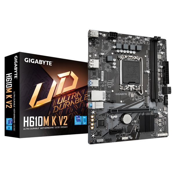 GIGABYTE H610M K V2, rev.1.0, 2xDDR5, M.2, DP, HDMI, 12-13.Nesil, LGA1700 Soket, Anakart - Image 1