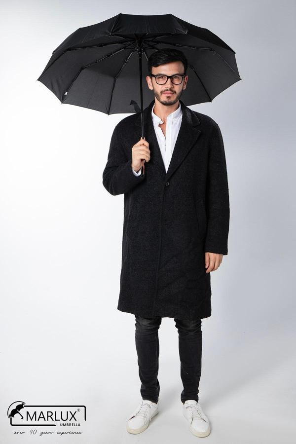Marlux Siyah Ahşap Saplı Tam Otomatik Premium Lüks Erkek Şemsiye M21MAR1002MR001 - Image 1