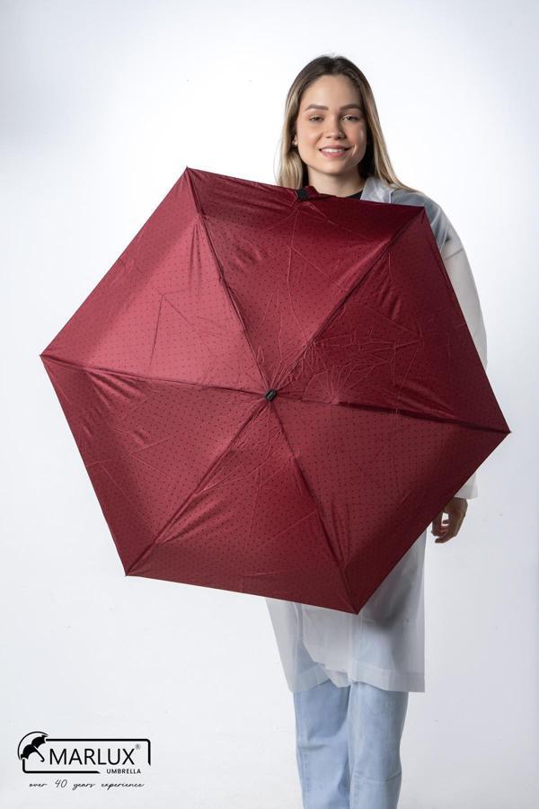 Marlux Bordo Puantiyeli Çanta Boy Kadın Şemsiye M21MAR210PR03 - Image 1
