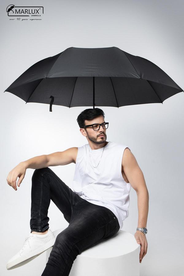 Marlux 8 Telli Büyük Boy Manuel Protokol Kamp ve Plaj Şemsiyesi Siyah Demir Ayaklı Askılı Taşıma Çantası M24MPR2007 - Image 1