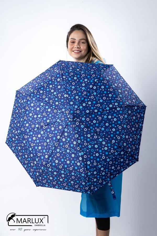 Marlux Lacivert  Puantiyeli Tam Otomatik Kadın Şemsiye M21MAR710R003 - Image 1