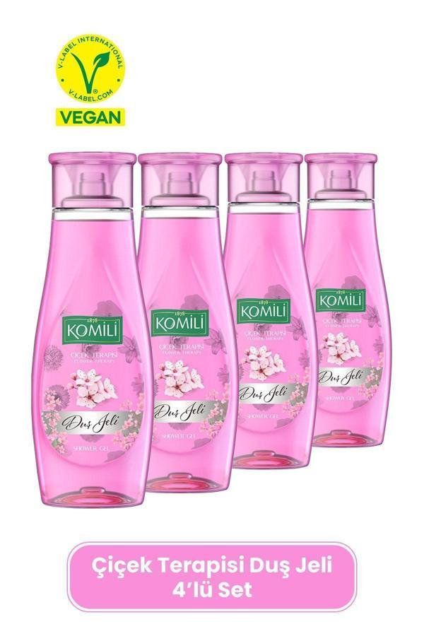 Komili Çiçek Terapisi Vegan Duş Jeli 4'lü Set - Bahar Çiçekleri Kokulu - 4 X 500 ML - Image 1