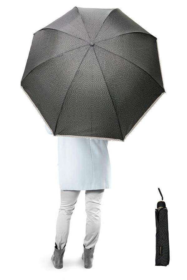 Marlux Modern Çizgi Desenli Yarasa Model 8 Telli Rüzgara Dayanıklı Manuel Şemsiye 391R01 - Image 1