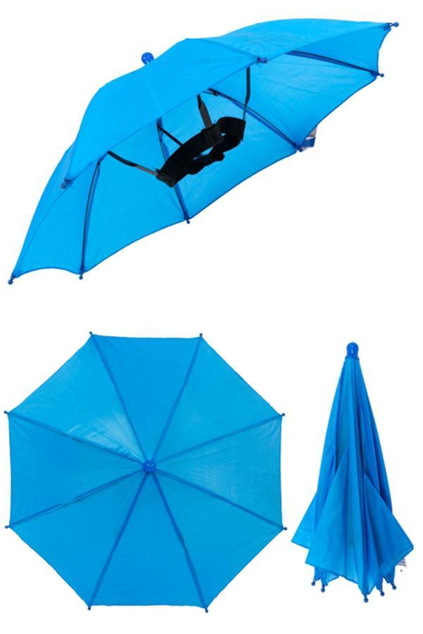 Marlux Kafaya Takılan Şapka Şemsiye Gölgelik Plaj Yazlık Kafa Şemsiyesi Koyu Mavi KAFASEMS001B - Image 1