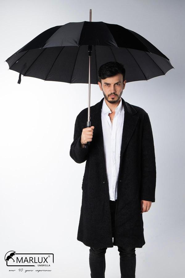 Marlux 16 telli fiberglass kırılmaz rüzgar korumalı lüx premium şemsiye MAR10141 - Image 1