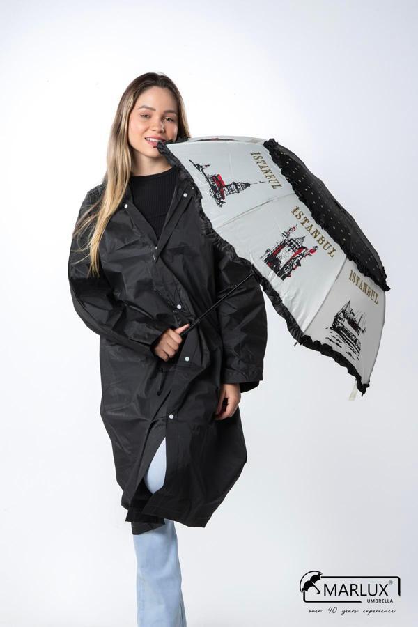 Marlux İstanbul Figürlü Siyah Kadın Şemsiyesi M21MAR109R002 - Image 1