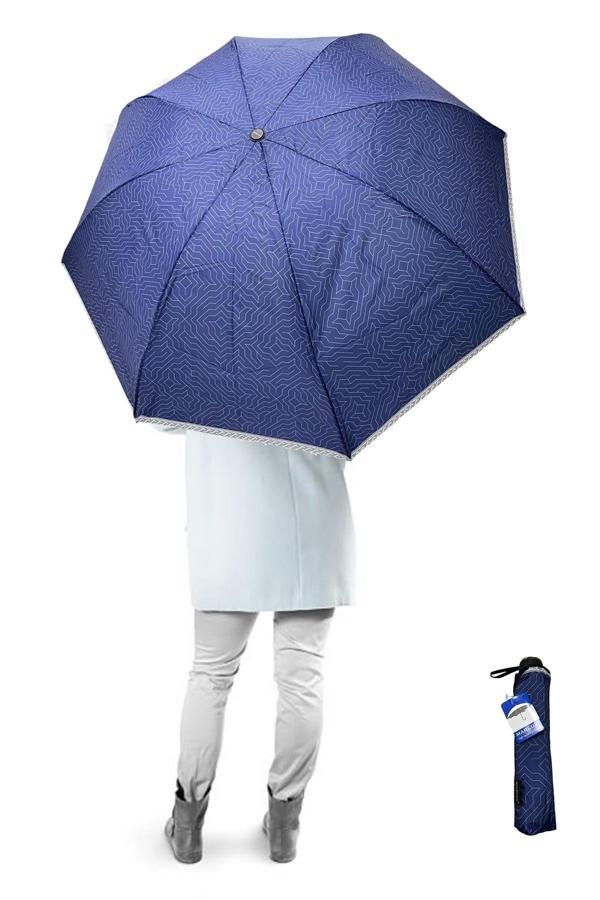 Marlux Modern Çizgi Desenli Yarasa Model 8 Telli Rüzgara Dayanıklı Manuel Şemsiye 391R02 - Image 1