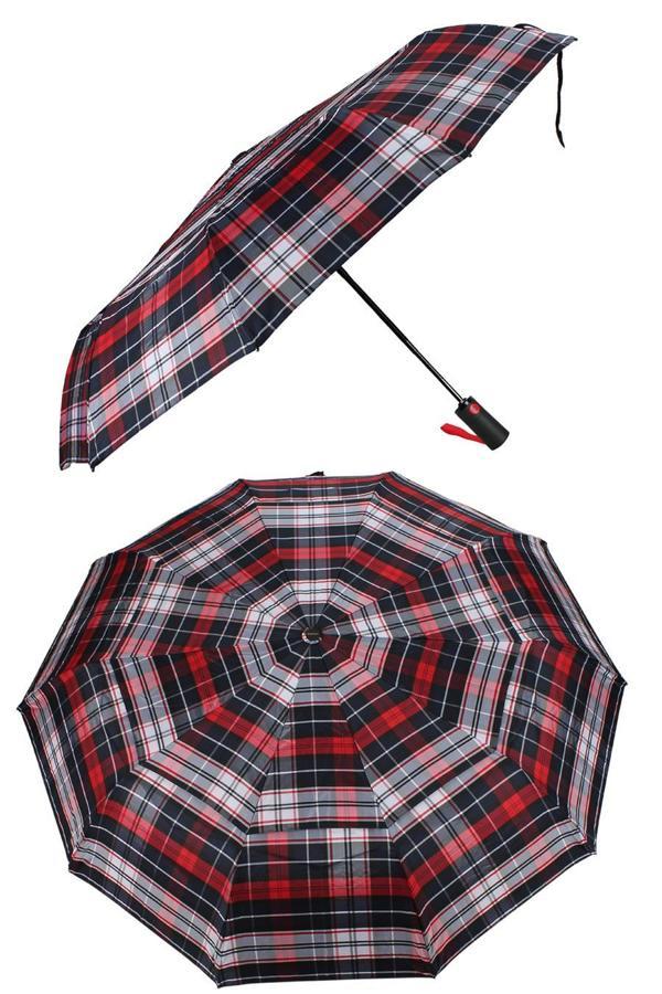 Marlux Ekstra Güçlendirilmiş Tam Otomatik Rüzgar Şemsiyesi 10 Fiber Tel Lacivert Kırmızı MPR2001E - Image 1