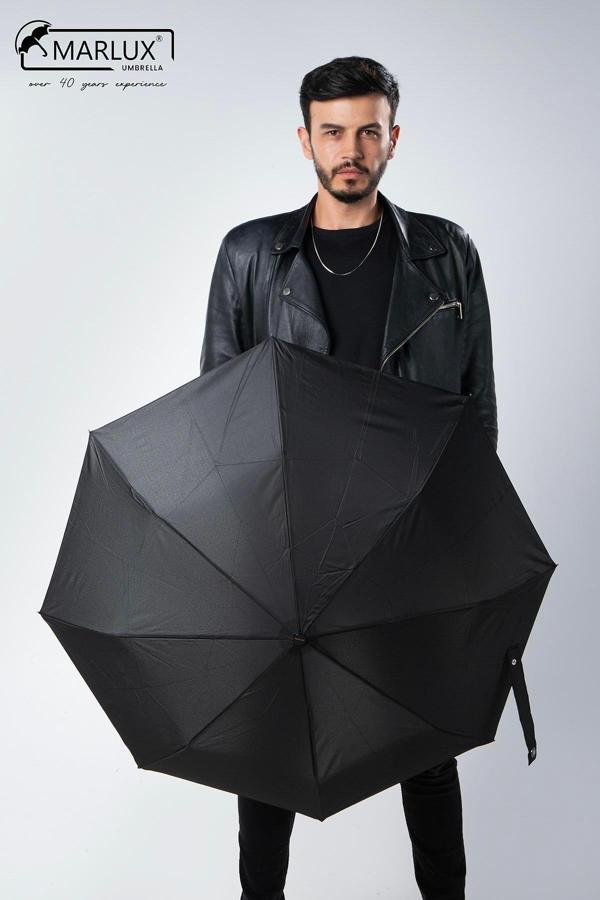 Marlux 8 Telli Manuel Rüzgara Dayanıklı Kılıflı Şemsiye Siyah MPR2003 - Image 1