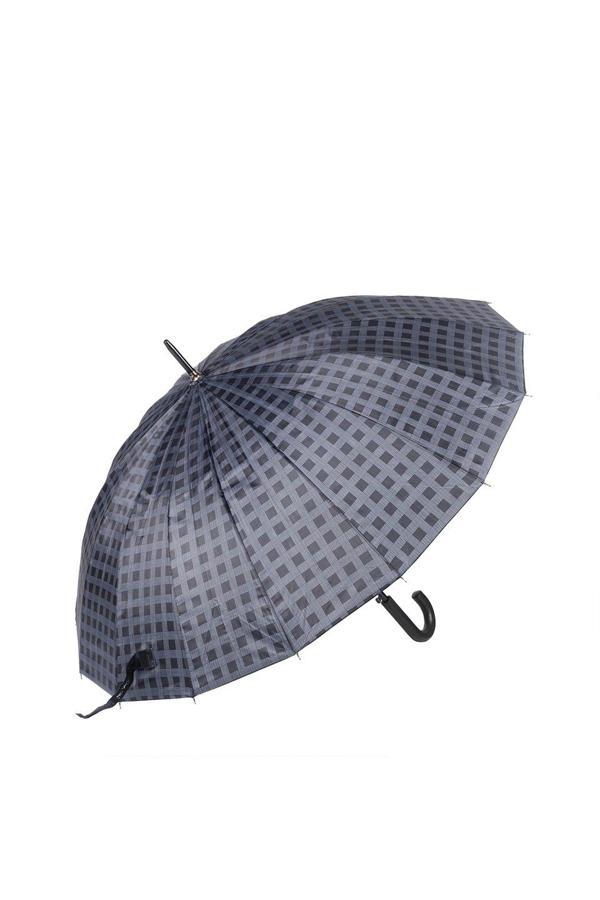 Marlux Rst  Koyu Lacivert Kareli Ekose Fiber 16 Telli Erkek Baston Şemsiye M21MARRST02R004 - Image 1