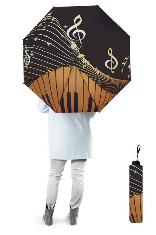 Marlux Müzik Desenli Yarasa Model 8 Telli Rüzgara Dayanıklı Manuel Şemsiye 375R01 - Image 1