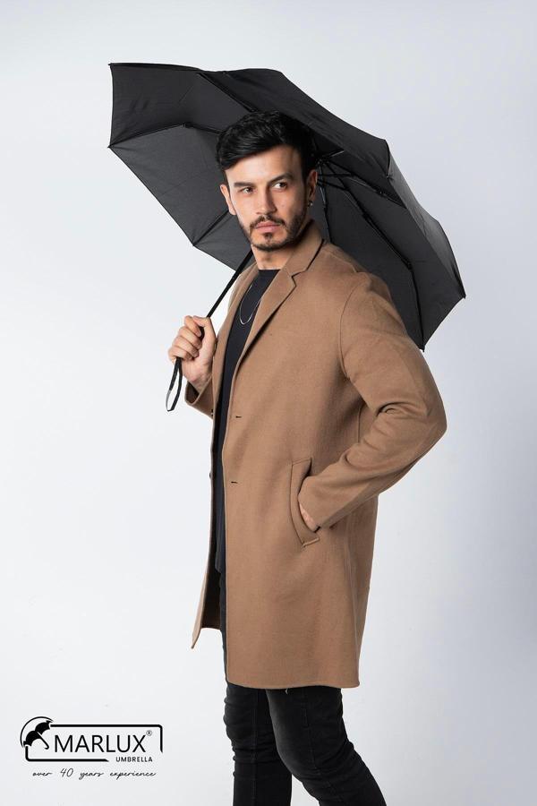 Marlux 8 Telli Otomatik Rüzgara Dayanıklı Kılıflı Şemsiye Siyah MPR2009 - Image 1