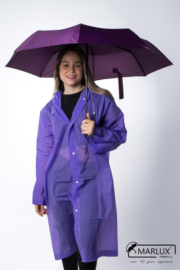 Marlux 8 Telli Otomatik Rüzgara Dayanıklı Kılıflı Şemsiye Mor MPR2009 - Image 1