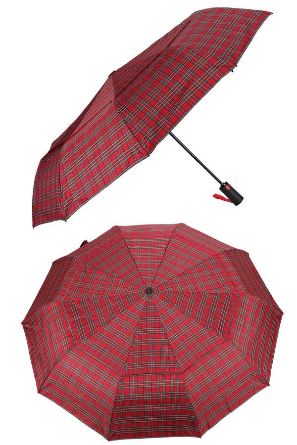 Marlux Ekstra Güçlendirilmiş Tam Otomatik Rüzgar Şemsiyesi 10 Fiber Tel Kırmızı MPR2001E - Image 1