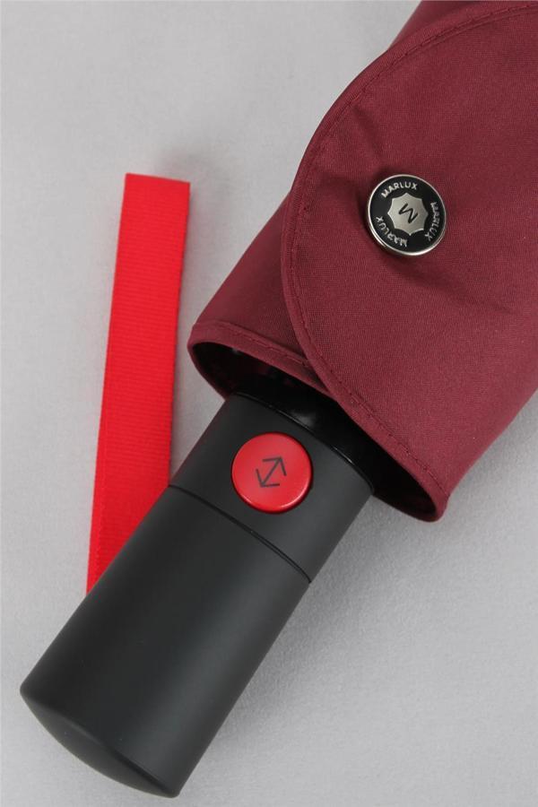 Marlux Ekstra Güçlendirilmiş Tam Otomatik Rüzgar Şemsiyesi 10 Fiber Tel Bordo MPR2001L - Image 1