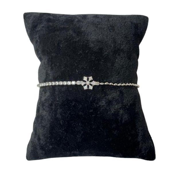 Uretti - Melik 9215 9589 Kar Taneli Taş Detaylı Paslanmaz Çelik  Ayarlanabilir Bileklik - Image 1