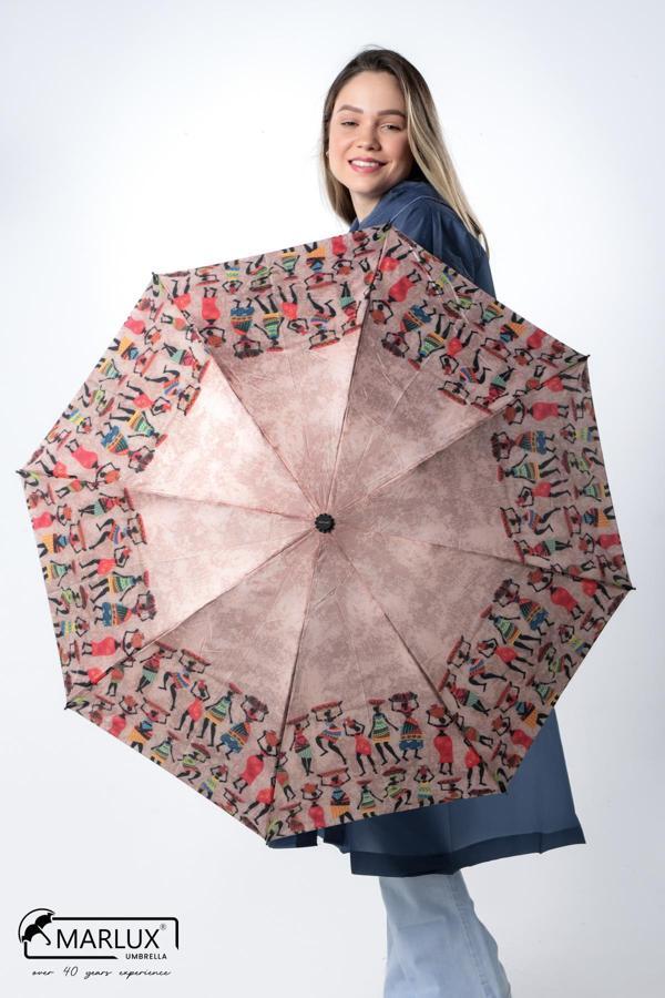 Marlux Desenli 8 Telli Manuel Rüzgara Dayanıklı Şemsiye M21MAR608R01 - Image 1