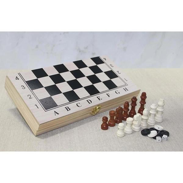 Ahşap Kutulu Satranç ve Tavla Seti - Image 1